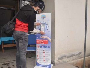 Beytüşşebap’ta dezenfektan noktaları kuruldu