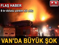 Yardım malzemeleri böyle yandı