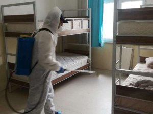 Hakkari TOBB yurdu dezenfekten edildi