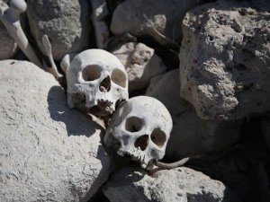 Mağarada 40 kişiye ait kafatası bulundu