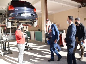 Hakkari sanayi sitesinde koronavirüs denetimi