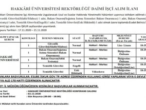 Hakkari üniversitesi personel alımı