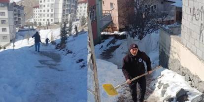 Hakkari'de patika yollar tuzlandı