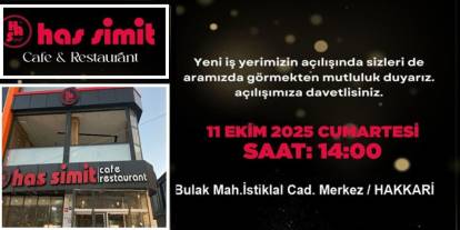 Has Simit Cafe & Restaurant’tan açılış daveti