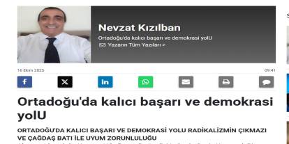 Ortadoğu'da kalıcı başarı ve demokrasi yolU